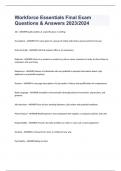Workforce Essentials Final Exam Questions & Answers 2023&sol;2024