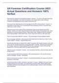 UA Foreman Certification Course 2023 Actual Questions and Answers 100&percnt; Verfied