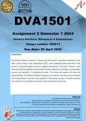 DVA1501 Assignment 2 (COMPLETE ANSWERS) Semester 1 2024 (556013) - DUE 2 April 2024