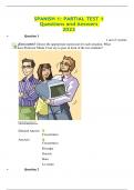 SPANISH 1: PARTIAL TEST 1 Questions and Answers 2023