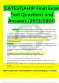 [LATEST]AHIP Final Exam Test Questions and Answers (2023/2024) 
