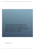 Test Bank for Psychiatric Advanced Practice Nursing A Biopsychosocial Foundation for Practice, Eris F. Perese.