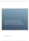 Test Bank for Quality Management in the Imaging Sciences&comma; 6th Edition&comma; Jeffrey Papp&period;