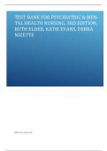 Test Bank for Psychiatric & Mental Health Nursing, 3rd Edition, Ruth Elder, Katie Evans, Debra Nizette.