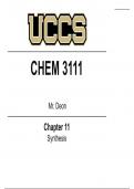 Organic Chemistry II Chapter 11 Synthesis Lecture Notes