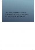 Test Bank for Professional Nursing Concepts & Challenges, 9th Edition, Beth Black.