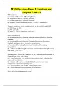 IFRS Questions Exam 1 Questions and complete Answers