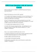 IFRS Exam Questions with all Answers Correct