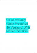 ATI Community Health Proctored (10 Versions) With Verified Solutions    VERSION 1 ATI COMMUNITY HEALH PROCTORED EXAM 
