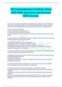 ATI Comprehensive Predictor Exam  2020 With Questions and Answers  100&percnt; Success    