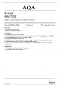 AQA A LEVEL POLITICS PAPER 1 MAY 2023 [7152-1]