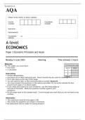 AQA A level ECONOMICS Paper 3 JUNE 2023 QUESTION PAPER&colon; Economic Principles and Issues