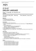 AQA A Level ENGLISH LANGUAGE Paper 1 MAY 2023 QUESTION PAPER: Language, the individual and society