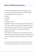Neuro CCRN Study questions & answers 2023( A+ GRADED 100% VERIFIED)