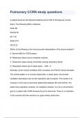 Pulmonary CCRN study questions & Answers 2023 ( A+ GRADED 100% VERIFIED)