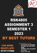 RSK4805 Assignment 3 2023 (ANSWERS)