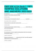 UWF EDF 6226 Deck 3 100&percnt;  VERIFIED SOLUTIONS  AND ANSWERS 2023&sol;2024