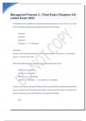 Managerial Finance 2 - Final Exam Chapters 4-6 Latest Exam 2023