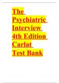 The Psychiatric Interview 4th Edition Carlat Test Bank