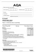 AQA PSYCHOLOGY A LEVEL PAPER 1 MAY 2023[7182-1]-1 Introductory topics in psychology