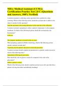 NHA: Medical Assistant (CCMA) Certification Practice Test 2.0 C-(Questions and Answers, 100% Verified)
