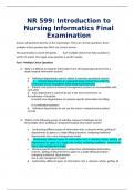 NR 599: Introduction to Nursing Informatics Final Examination