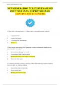NEW GENERATION NCLEX RN EXAM 2023 POST TEST EXAM TOP RATED EXAM &lpar;GENUINE AND COMPLETE&rpar;