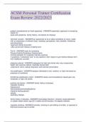 ACSM Personal Trainer Certification  Exam Review 2022&sol;2023