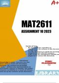 MAT2611 Assignment 10 2023 (ANSWERS) - DUE 25 August 2023