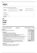 AQA A level LAW Paper 1 and 2 MAY 2023 QUESTION PAPERS