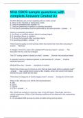 NHA CBCS sample questions with complete Answers Graded A+ 