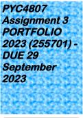 PYC4807 Assignment 3 PORTFOLIO 2023 &lpar;255701&rpar; - DUE 29 September 2023