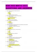 NUR 2502 MDCIII 2023 QUESTIONS AND ANSWERS