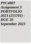 PYC4807 Assignment 3 PORTFOLIO 2023 (255701) - DUE 29 September 2023