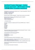 Certified Product Manager - Online Course and Exam - 280 Product Group &sol; AIPMM With Complete Solutions&period;