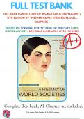 Test Bank For History of World Societies Volume 2 11th Edition By Wiesner Hanks 9781319059330 ALL Chapters .