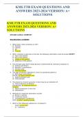 KMLTTB EXAM QUESTIONS AND ANSWERS 2023-2024 VERSION/ A+ SOLUTIONS