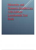 Maternity & Women’s Health Care 12th Edition 2024 revised update by Lowdermilk Chapter 1-37 graded A+ 