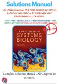 Solutions Manual For First Course in Systems Biology 2nd Edition By Eberhard Voit 9780815345688 ALL Chapters .