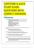 CAPSTONE A and B STUDY GUIDE QUESTIONS WITH CORRECT ANSWERS 