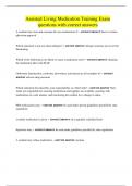 Assisted Living Medication Training Exam questions with correct answers