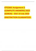 OTE2601 Assignment 2 (COMPLETE ANSWERS) 2023 (620026) - DUE 19 July 2023 DINSTINCTION GUARANTEED.