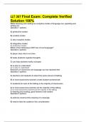 LLT 307 Final Exam: Complete Verified Solution 100% 