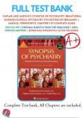 Test Banks For Kaplan and Sadock's Synopsis of Psychiatry: Behavioral Sciences/Clinical Psychiatry 11th Edition by Benjamin J. Sadock, 9781609139711, Chapter 1-37 Complete Guide