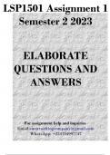 LSP1501 Assignment 4 2023