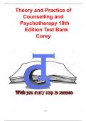 Test Bank Theory and Practice of Counselling and Psychotherapy 10th Edition Test Bank Corey