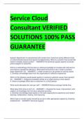 Service Cloud  Consultant VERIFIED  SOLUTIONS 100% PASS  GUARANTEE