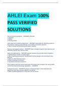 AHLEI Exam 100%  PASS VERIFIED  SOLUTIONS