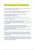 RBT Exam practice A&plus; Solutions 2023 