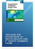 Test Bank For Foundations of Mental Health Care 8th Edition by Morrison-Valfre 